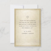 Elegant Goud Zwart Script Bruiloft Foto Dank u Bedankkaart (Achterkant)