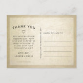 Elegant Goud Zwart Script Bruiloft Foto Dank u Briefkaart (Achterkant)