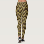 Elegant Goud Zwart Sierlijk Ontwerp Stijlvol Chiqu Leggings (Achterkant)