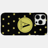 Elegant goud & zwart sterrenpatroon monogram Case-Mate iPhone case (Achterkant (horizontaal))