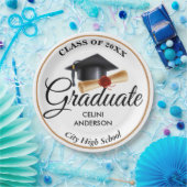 Elegant Goud, Zwart & Wit afstudeerfeest Papieren Bordje (Feest)