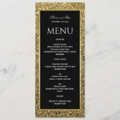 Elegant Goud Zwart-Wit Bruiloft Menu (Voorkant)