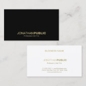 Elegant Goud Zwart Wit Eenvoudig Gewoon Koel Moder Visitekaartje (Voorkant / Achterkant)