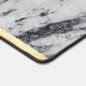 Elegant Goud Zwart-Wit Marmer Monogram toevoegen Bureaumat (Hoek)