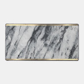 Elegant Goud Zwart-Wit Marmer Monogram toevoegen Bureaumat (Voorkant)