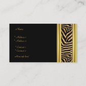 Elegant Goud Zwart Zebra Streep Gouden Boog Visitekaartje (Achterkant)