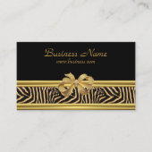 Elegant Goud Zwart Zebra Streep Gouden Boog Visitekaartje (Voorkant)