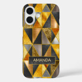 Elegant goud zwart zilver geometrische driehoeken Case-Mate iPhone case (Achterkant)
