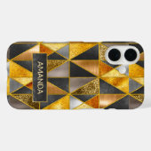 Elegant goud zwart zilver geometrische driehoeken Case-Mate iPhone case (Achterkant (horizontaal))