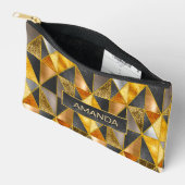 Elegant goud zwart zilver geometrische driehoeken etui (Open)