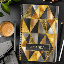 Elegant goud zwart zilver geometrische driehoeken