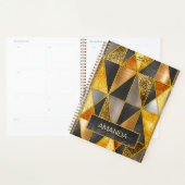 Elegant goud zwart zilver geometrische driehoeken planner (Display)