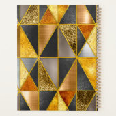 Elegant goud zwart zilver geometrische driehoeken planner (Achterkant)
