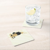 elegant goud & zwarte floraal kartonnen onderzetters (Insitu)