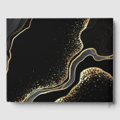 elegant goud & zwarte flormond gastenboek (Achterkant)