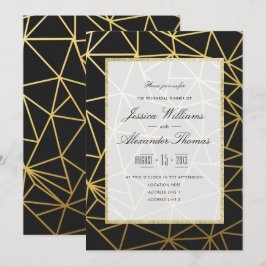 Elegant goud & zwarte repetitiediner kaart