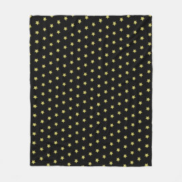 Elegant Goud & Zwarte Sterrenpatroon  Fleece Deken