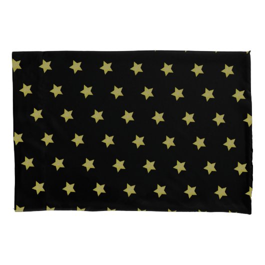 Elegant Goud & Zwarte Sterrenpatroon  Kussensloop (Voorkant)