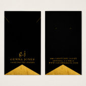 Elegant Goud ZwartGoud Folie Edge Sieraden Visitekaartje (Voorkant /achterkant)