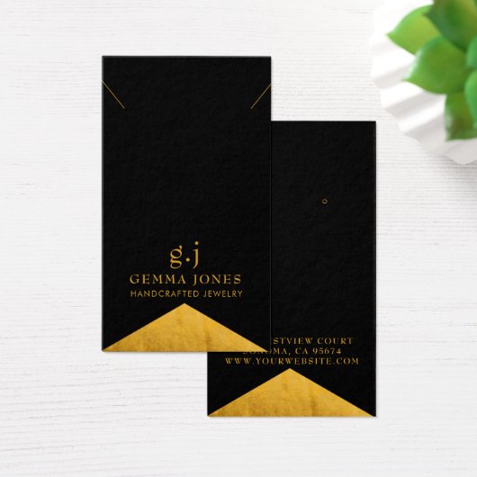Elegant Goud ZwartGoud Folie Edge Sieraden Visitekaartje (Bureau)