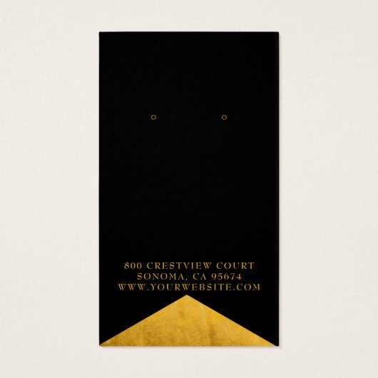 Elegant Goud ZwartGoud Folie Edge Sieraden Visitekaartje (Achterkant)