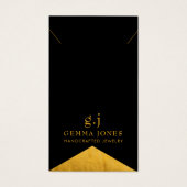 Elegant Goud ZwartGoud Folie Edge Sieraden Visitekaartje (Voorkant)