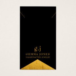Elegant Goud ZwartGoud Folie Edge Sieraden Visitekaartje