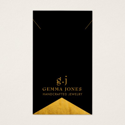 Elegant Goud ZwartGoud Folie Edge Sieraden Visitekaartje (Voorkant)