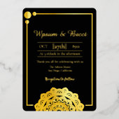 Elegant goudachtergrond floraal goud folie design folie uitnodiging (Voorkant)