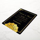 Elegant goudachtergrond floraal goud folie design folie uitnodiging (Gedraaid)