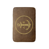 Elegant goudanker met initialen | Nautische gesche Badmat (Voorkant Verticaal)