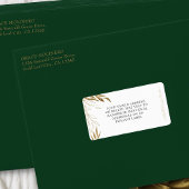 Elegant goudblad en Confetti ingelijst adres Etiket