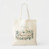 Elegant goudblauw Bloemenmeisje Tote Bag (Voorkant)