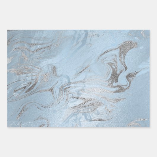 Elegant goudblauwe marmer inpakpapier vel (Voorkant 3)