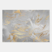 Elegant goudblauwe marmer inpakpapier vel (Voorkant 2)