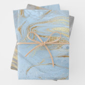 Elegant goudblauwe marmer inpakpapier vel (In situ)