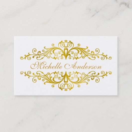 Elegant goudbloei visitekaartje (Voorkant)