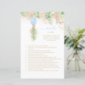 Elegant goudbloem boven of onder Baby shower (Staand voorkant)