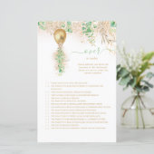 Elegant goudbloem boven of onder Baby shower (Staand voorkant)