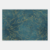 Elegant goudbloem inpakpapier vel (Voorkant 3)