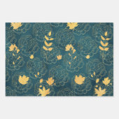 Elegant goudbloem inpakpapier vel (Voorkant 2)