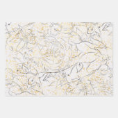 Elegant goudbloem inpakpapier vel (Voorkant)