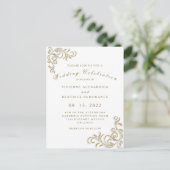 Elegant goudbruiloft briefkaart (Staand voorkant)