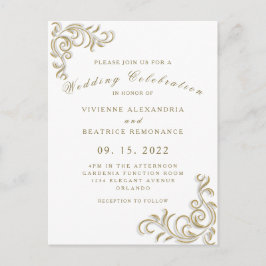 Elegant goudbruiloft briefkaart