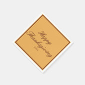 Elegant goudbruin Happy Thanksgiving Servet (Hoek)