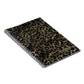 Elegant Goudbruin Luipaard Monogram Notitieboek (Rechterzijde)