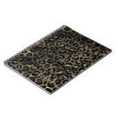 Elegant Goudbruin Luipaard Monogram Notitieboek (Linkerzijde)