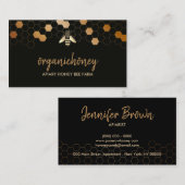 Elegant goudbruin Pure Raw Honey Bee Apiary Honeyc Visitekaartje (Voorkant / Achterkant)