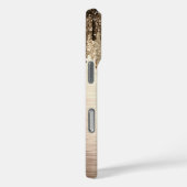 Elegant goudbruine druppels glitter monogram Case-Mate iPhone case (Achterkant / Rechts)