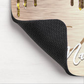 Elegant goudbruine druppels glitter monogram muismat (Hoek)